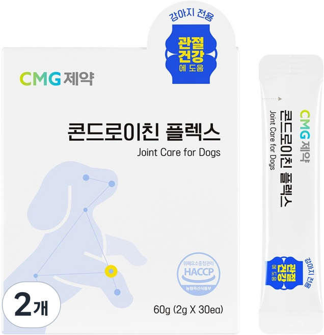 씨엠지제약 강아지 콘드로이친 플렉스 영양제, 2개, 뼈/관절강화, 30회분