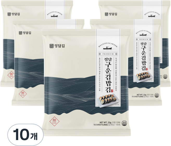 정담김 구운 김밥김 10p, 22g, 10개