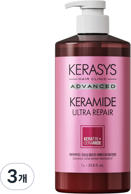 케라시스 케라마이드 극손상 울트라 리페어 트리트먼트, 1L, 3개