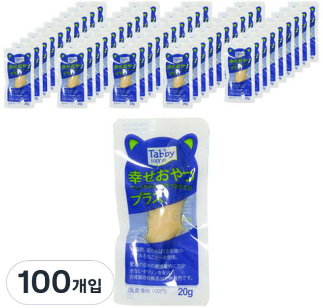 테비토퍼 닭가슴살 플러스 고양이간식, 닭가슴살맛, 20g, 100개