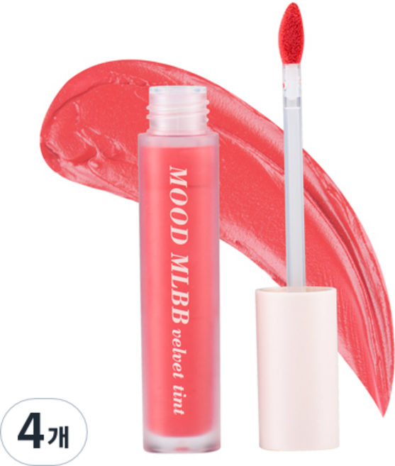 키핀터치 무드 엠엘비비 벨벳 립틴트 시즌 1, M05 메리코랄, 4개, 5g