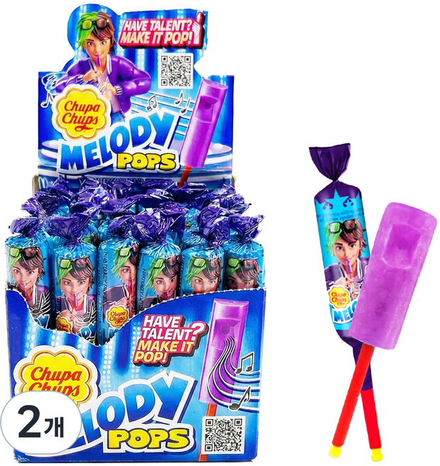 츄파춥스 멜로디팝스 포도맛 36p, 540g, 2개