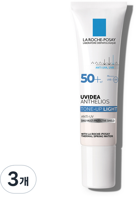 라로슈포제 유비데아 안뗄리오스 톤업 라이트 크림 SPF50+ PA++++, 30ml, 3개