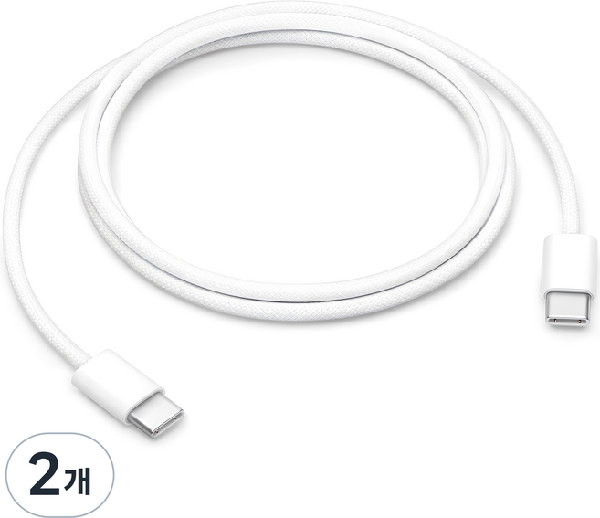Apple 60W USB-C 충전 케이블, 1m, 화이트, 2개