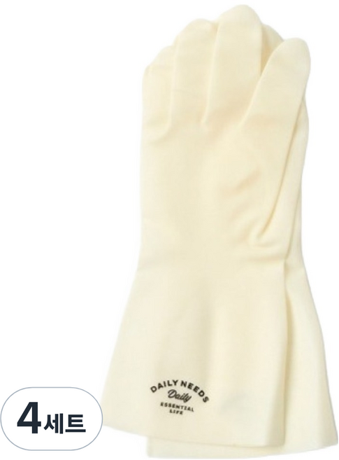 모던하우스 잘 찢어지지 않는 니트릴 고무장갑 2켤레 세트, 아이보리, 중(M), 4세트