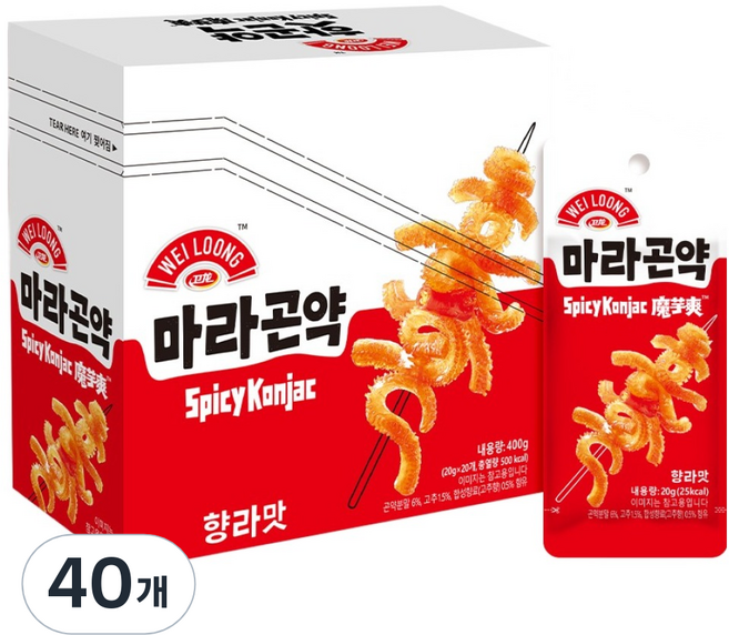 웨이롱 마라곤약 향라맛, 40개, 20g