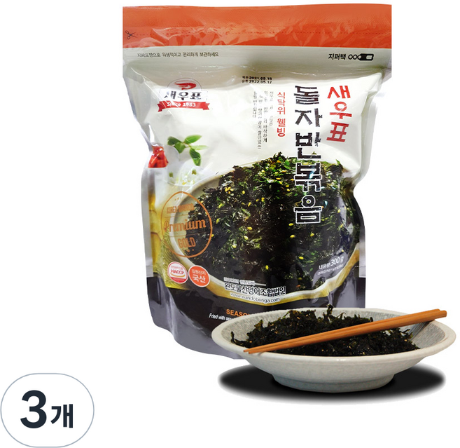 새우표 완도 대용량 돌자반, 300g, 3개