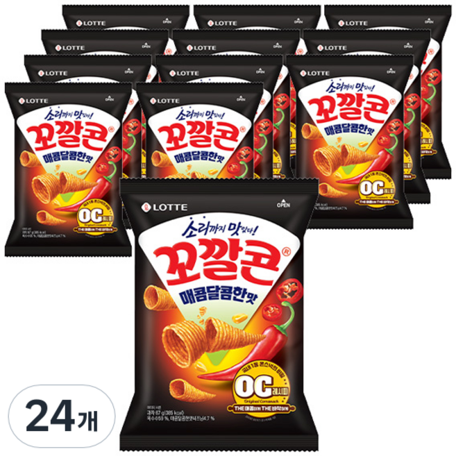 꼬깔콘 매콤달콤한맛, 67g, 24개