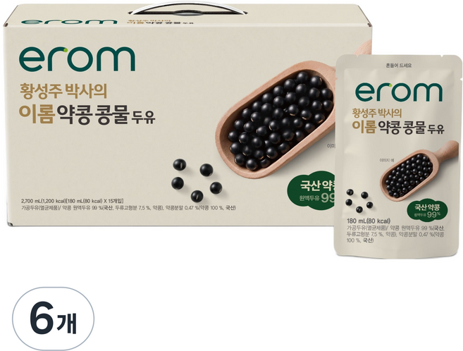 이롬 황성주 박사의 약콩 콩물 두유, 180ml, 90개