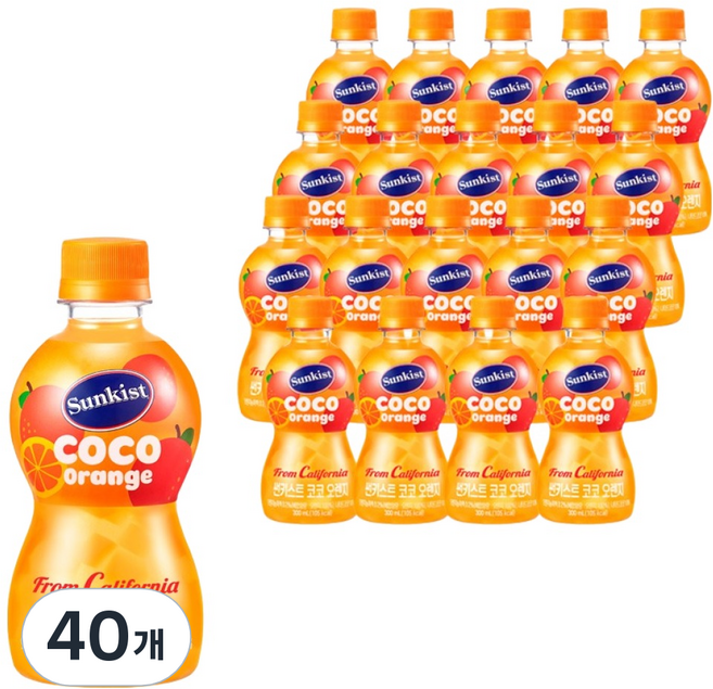 썬키스트 코코 오렌지 주스, 300ml, 40개