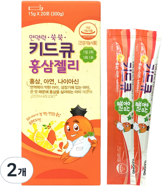 일동제약 키드큐 홍삼젤리, 300g, 2개
