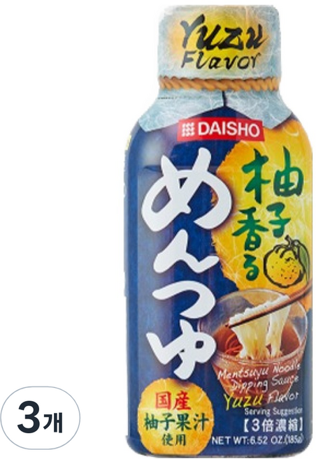 다이쇼 유즈 멘쯔유 소스, 185g, 3개