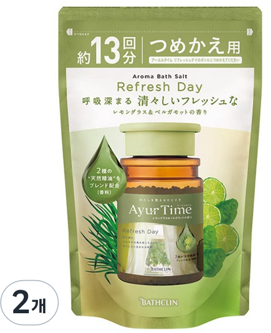 BATHCLIN 巴斯克林 Ayurtime Refresh Day 補充包, 520g, 2個