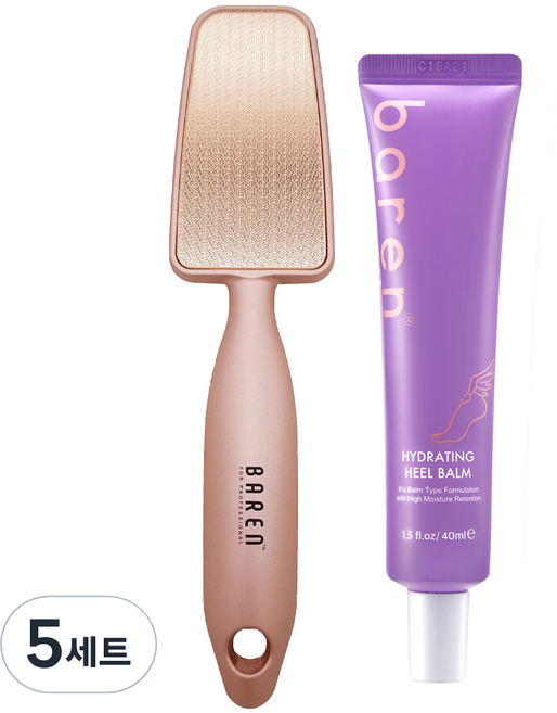 바렌 핑크 글라스 발각질제거기 + 힐밤 40ml 세트, 5세트
