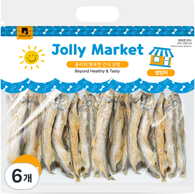 졸리마켓 반려동물 통살 트릿 간식, 350g, 6개, 열빙어