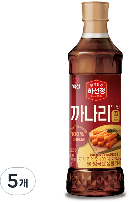 하선정 까나리 액젓골드, 400g, 5개