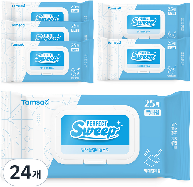 탐사 물걸레 청소포 특대형 캡형, 50g, 25매, 24개