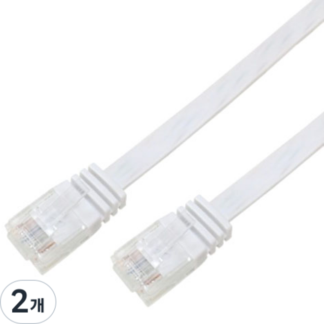 랜스타 CAT.6 UTP 평면 랜케이블 DIRECT, WHITE, 2개, 10m