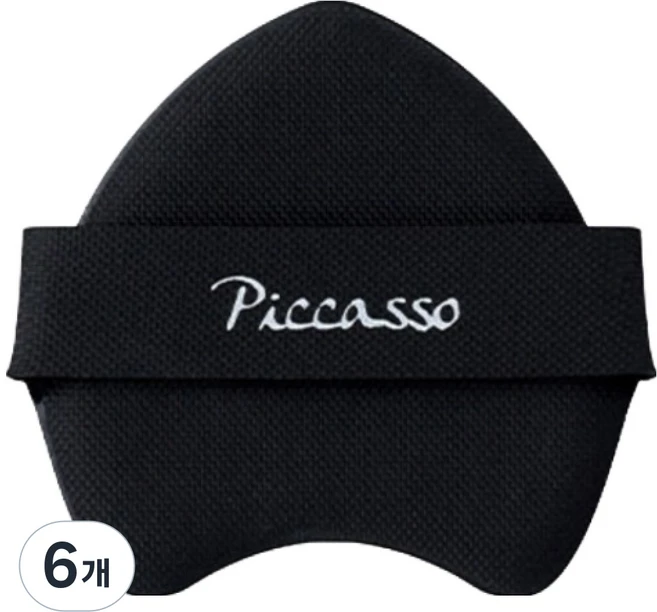 피카소 태핑커버 퍼프, 블랙, 6개 - 쿠팡