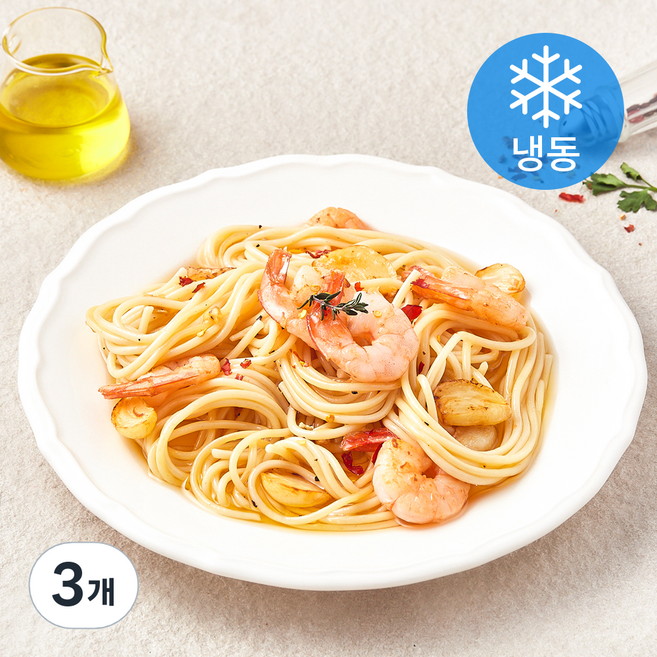 쿡솜씨 새우오일 파스타 밀키트 (냉동), 310g, 3개