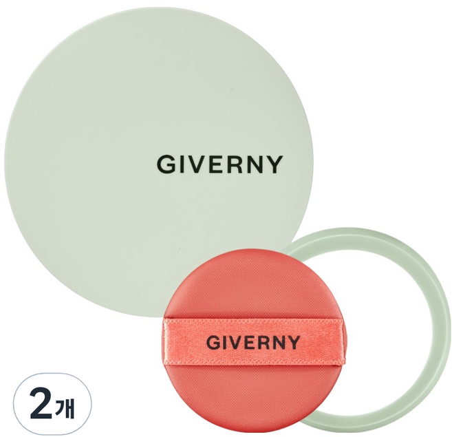 지베르니 밀착 커버 파운데이션 미니 휴대용기 5g, 그린, 2개