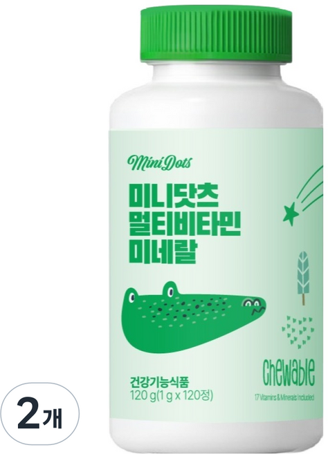 미니닷츠 멀티비타민 미네랄 120g, 2개, 120정