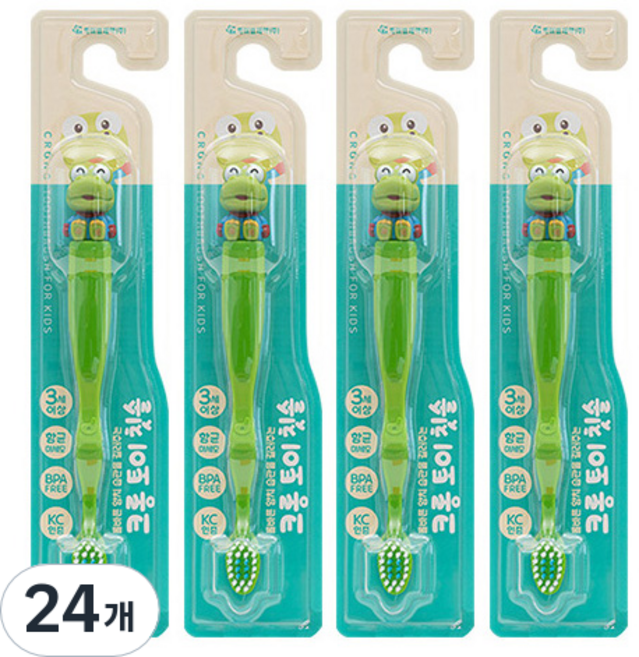 케이엠제약 크롱 토이 유아칫솔, 혼합색상, 24개