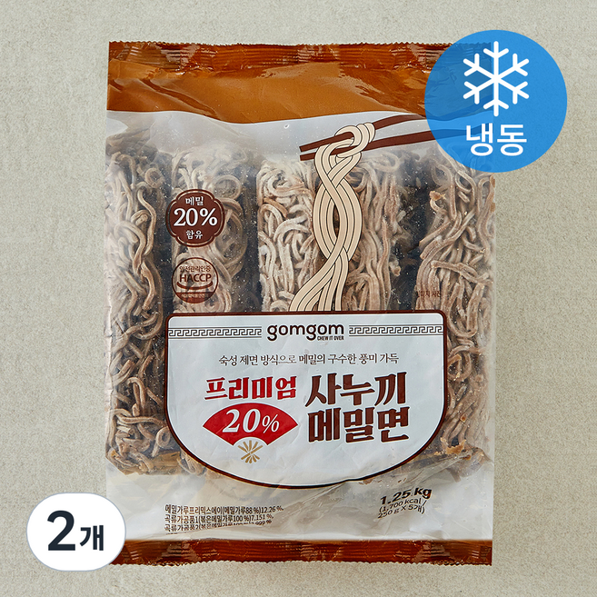 곰곰 프리미엄 20% 사누끼 메밀면 (냉동), 1.25kg, 2개