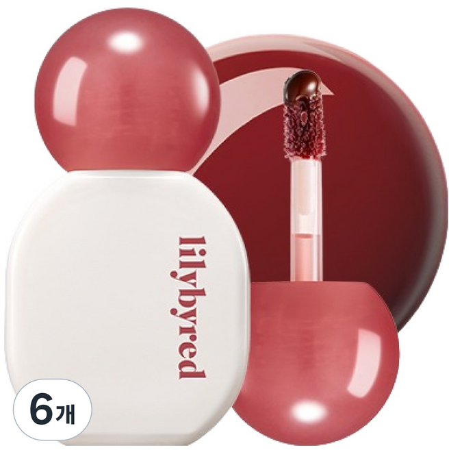 릴리바이레드 슈가 랩핑 립 틴트 글로스, 06 석류흑설탕, 6개
