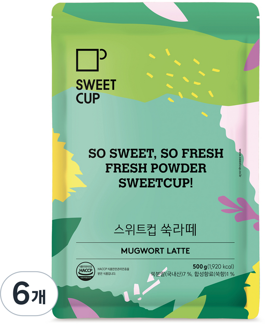 스위트컵 쑥라떼 파우더, 6개, 500g, 1개입