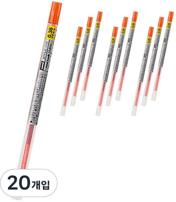 스타일핏 유니볼 시그노 젤잉크 리필심 UMR-109 0.38mm, 만다린오렌지, 20개