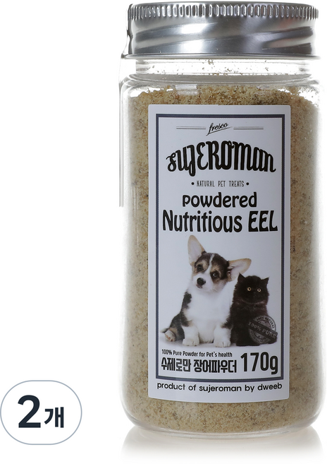 SUJEROMAN 3개월이후 반려동물 파우더 간식, 장어, 170g, 2개