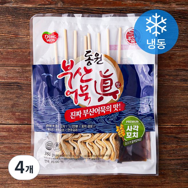 동원 부산어묵 진 사각꼬치 (냉동), 360g, 4개