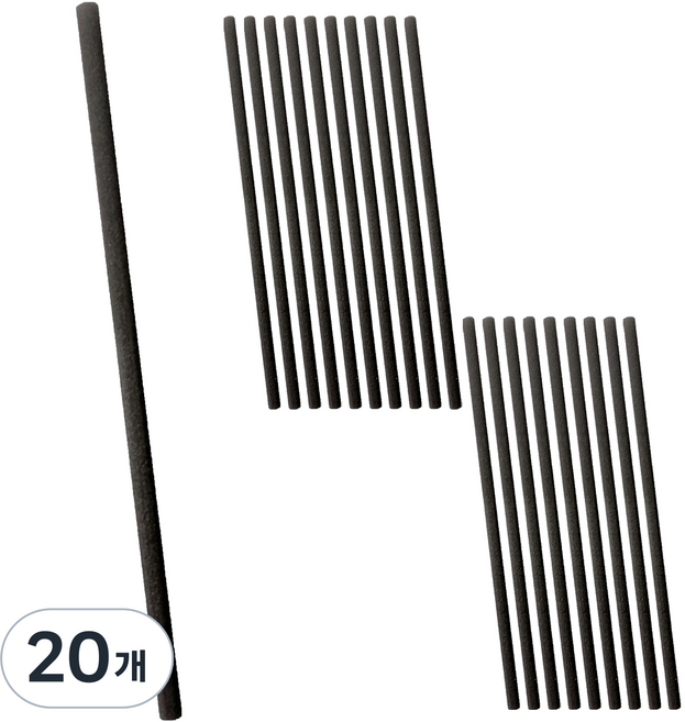 ZERO CANDLE 擴香長纖維棒 8mm 30cm, 黑色, 20個, 5入