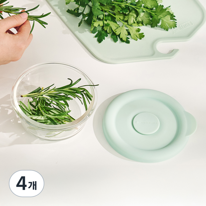 스틸웍스 데일리쿡 냉동밥 보관용기 400ml 애플민트, 4개, 단품