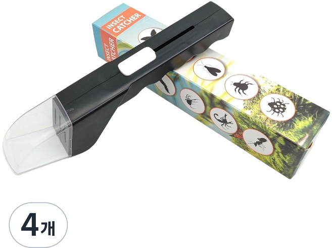 심플리굿 슬라이드 벌레 곤충 채집기 블랙, 100g, 4개