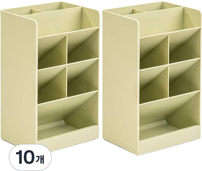 델리 데스크 오거나이저 8칸 분리 사선꽂이 점보 정리함 8939-0, 밀크그린, 10개