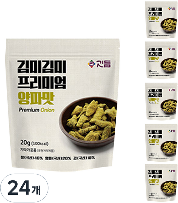 깃듬 김미김미 프리미엄 리얼 김스낵 양파맛, 20g, 24개