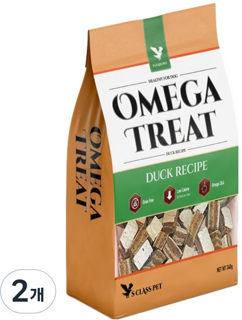 펫보타닉스 강아지 오메가트릿 져키, 오리, 340g, 2개