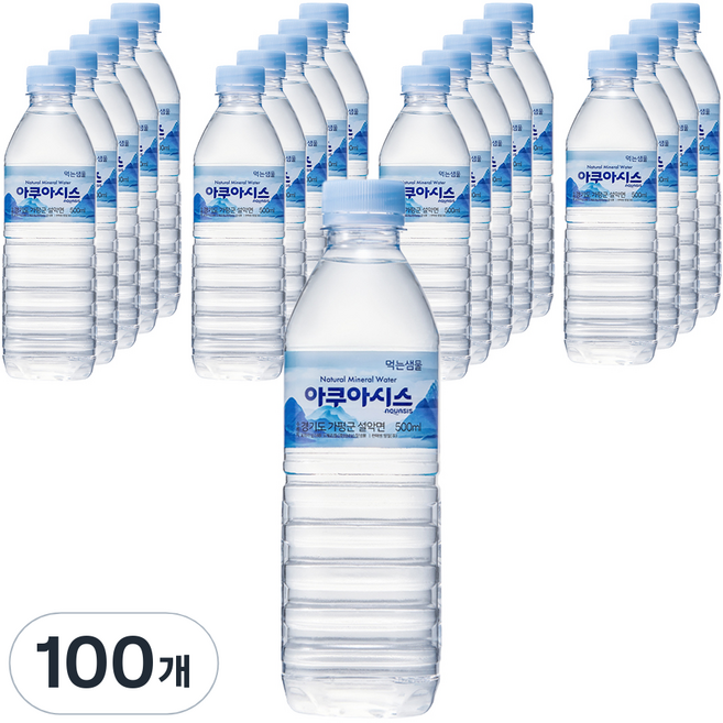 아쿠아시스 생수 유라벨, 100개, 500ml