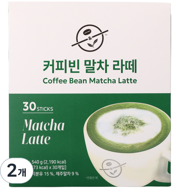 커피빈 말차라떼, 18g, 2개, 30개입