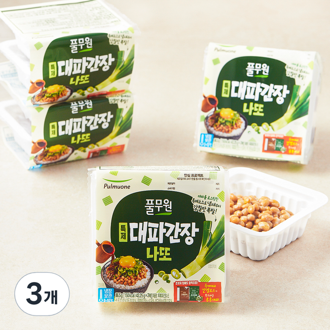풀무원 특제 대파간장나또, 43.25g, 8개입, 3개