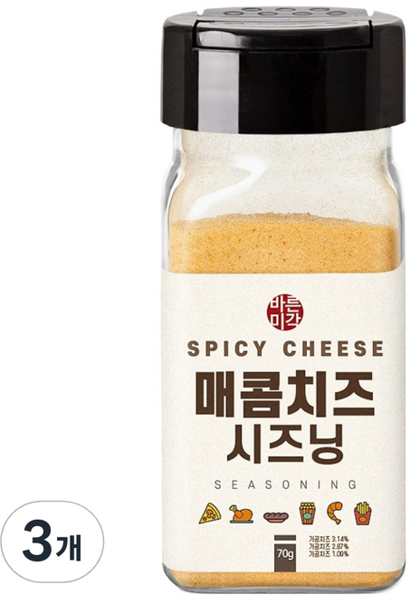 바른미각 매콤치즈 시즈닝, 3개, 70g