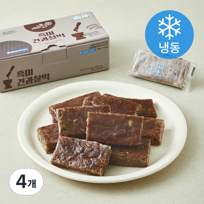 갓지은 흑미 견과찰떡 (냉동), 50g, 4개, 8개입