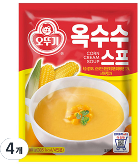오뚜기 옥수수스프, 80g, 4개