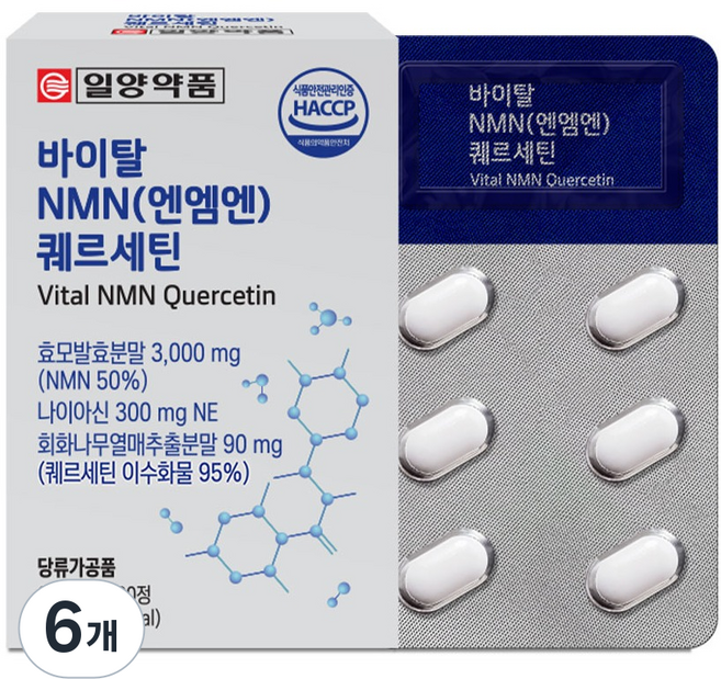 일양약품 바이탈 NMN 퀘르세틴 18g, 30정, 6개