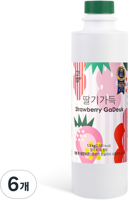 스위트컵 딸기가득 농축액, 1.2kg, 6개