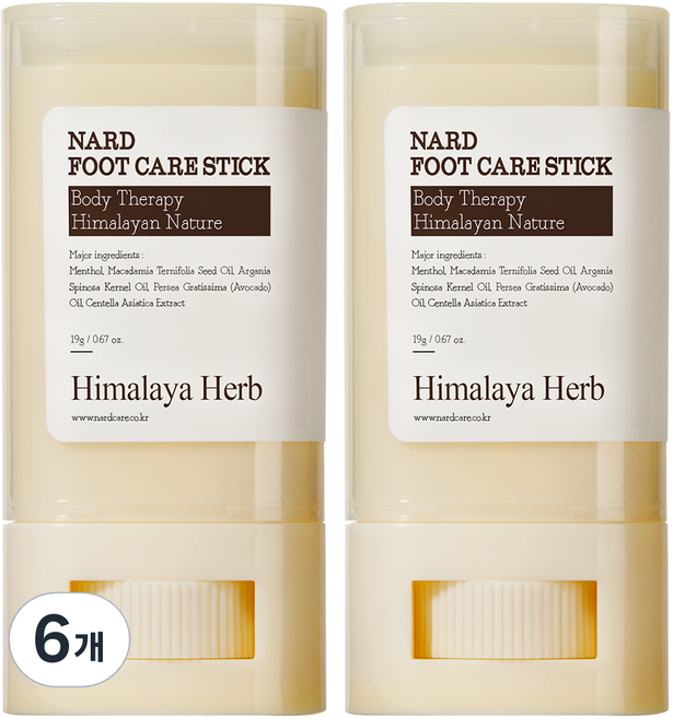 나드 발각질 보습 풋케어 스틱, 1개입, 6개, 19g