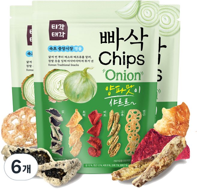 빠삭칩 어니언, 200g, 6개