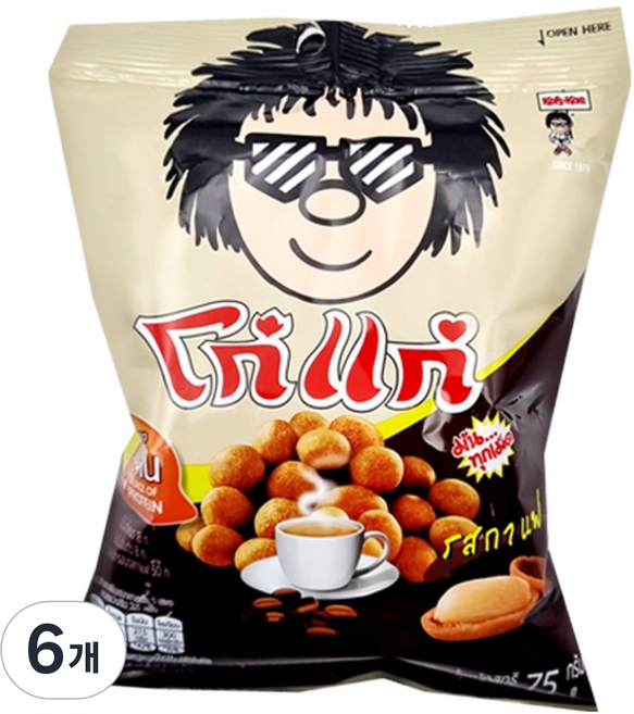 Koh-Kae 大哥 咖啡味花生餅乾, 6個, 75g